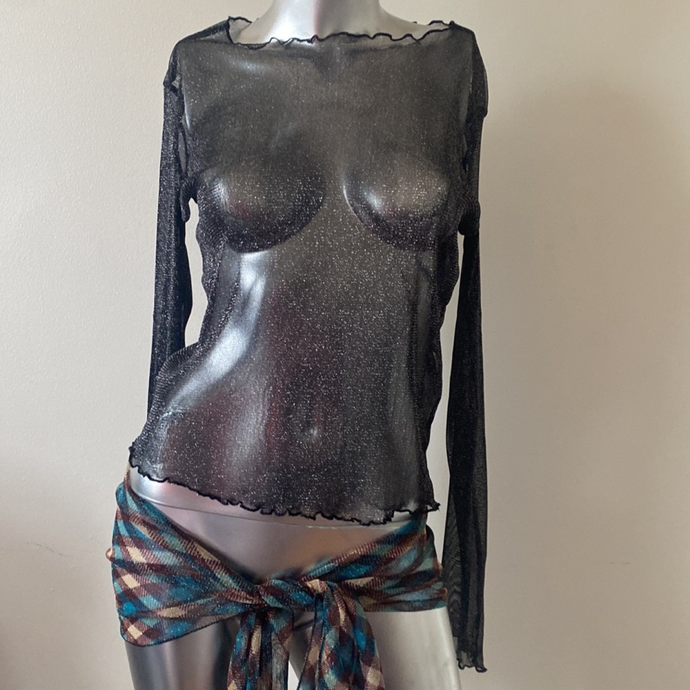 rue 21 Women’s sheer mesh see-through long sleeve. Semi-new